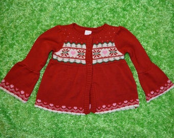 Vintage, 4t, Christmas sweater, Ugly Christmas sweater, kids, girls, 4 year old, toddler, flair sleeves
