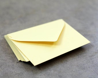 25 Mini Yellow Envelopes - 2.6875 x 3.6875 inches - Guest Book Envelopes - Mini Lemonade Yellow Envelopes