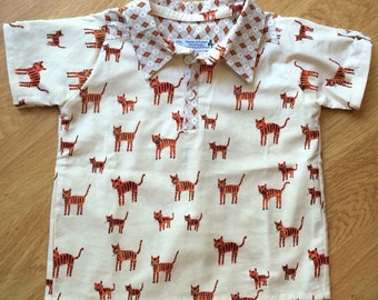 Boys tiger henley shirt, size 4