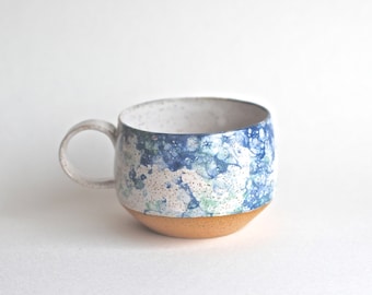 Handmade Pottery Mugs - READY TO SHIP -Ceramic Cups - Ceramic Mugs - Long Island Waters Collection - Coffee Mugs - Latte Mugs - Bubble Glaze