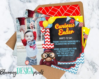 Curious George Thank You Card
