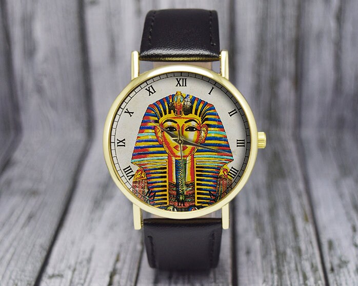 Vintage Pharaoh Egyptian Watch Leather Watch Men's