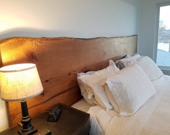 110" Live Edge Single-slab White Oak King Size Headboard