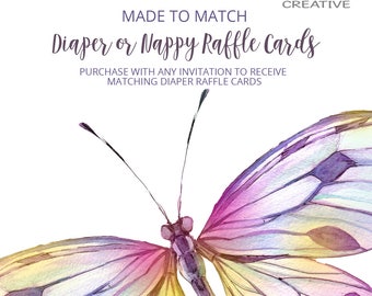 Made to Match Diaper Raffle Cards, Made to match any of my invitation designs, digital file only!