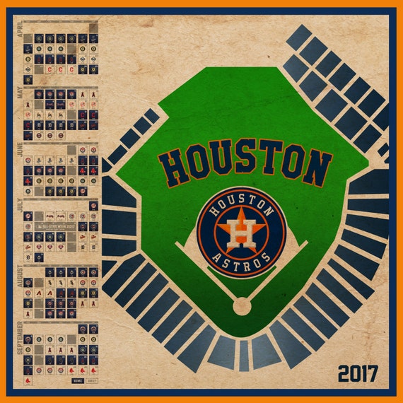 Items similar to Houston Astros 2017 Schedule Print on Etsy