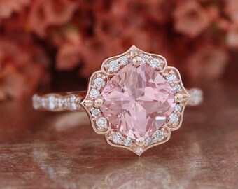 Peach sapphire ring | Etsy
