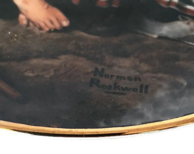Souvenir Norman Rockwell Plate "The Traveler's Pal" | Vintage Americana | Creepy Clown Plate