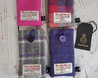 Harris Tweed Iphone 7 Pouch, Tweed Phone Pouch, Tartan Phone Pouch, Iphone 7 Phone Pouch, Large Pouch, Phone Protection, screen protection,