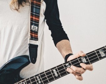 Hemp Guitar Strap, Vegan Guitar Strap, Tartan Guitar Strap