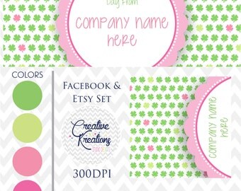 Timeline Banner St. Patrick's Day Facebook Cover Set Facebook Business Page Set - Digital Files
