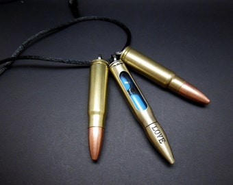 Chloe Price Life is Strange Tri-Bullet Cosplay Three Bullet Necklace with Blue Hourglass