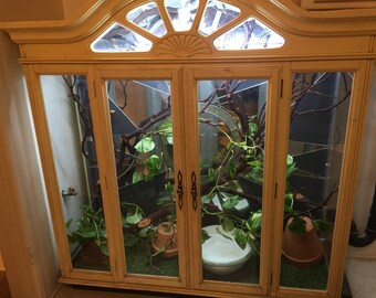 Terrarium Curio Cabinet Handcrafted Reptile Home, snake, lizard, chameleon, gecko, boa, frog, tank, aquarium, verrarium, greenhouse