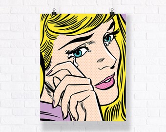 Customizable Pop Art Mega Poster, 24x36 inches Comic Book Illustration to Decorate Your Living/Working Space