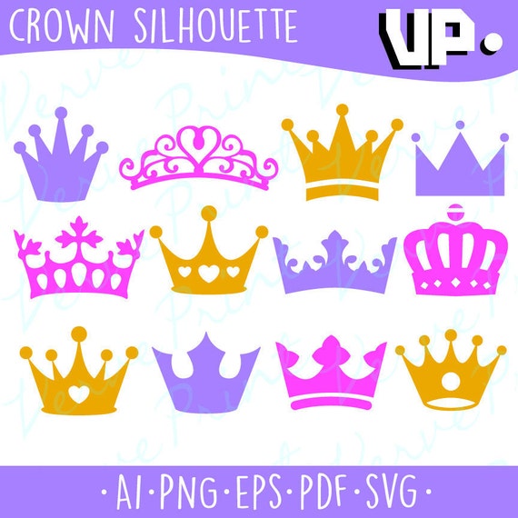 Download Crown Silhouette Svg Ai Eps Pdf Cutting filePrincess Crown