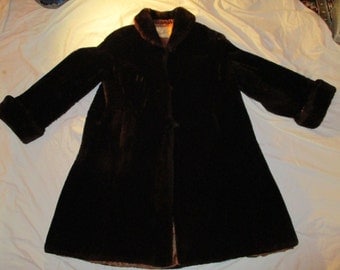 Vintage sheared beaver swing coat S/M