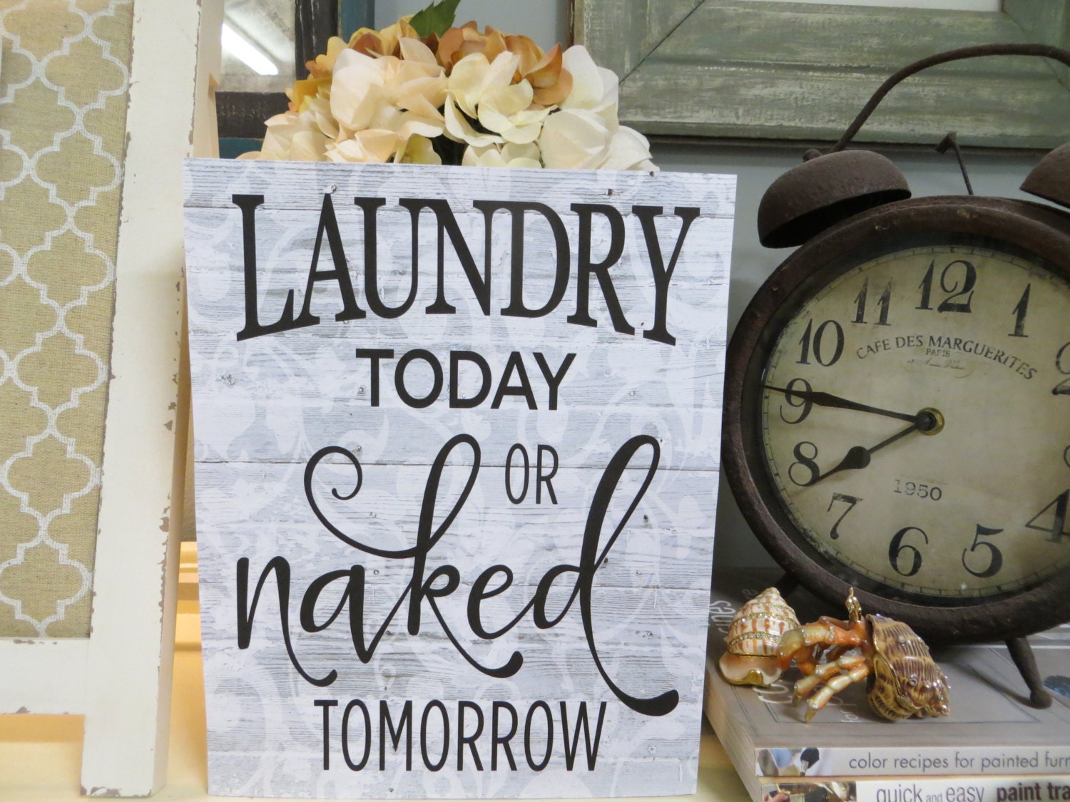 Download Wood Laundry Room Sign Laundry Today or Naked