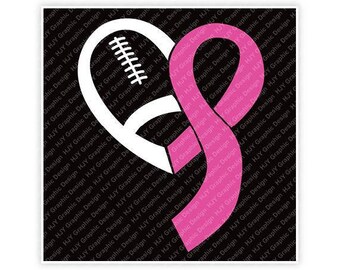 Football, Awareness, Breast Cancer, Hope For A Cure, Pink Ribbon, Illustration, TShirt Design, Cut File, svg, pdf, eps, png, dxf