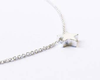 Tiny Star Necklace Silver Star Charm Necklace Star Pendant Womens Necklace Star Jewelry