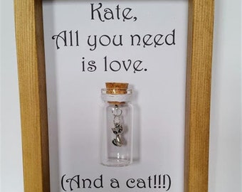 Cat lover gift, Gift ideas for cat lovers, Custom cat gift, Friend gift, Birthday gift for friend. Add names or your own message.