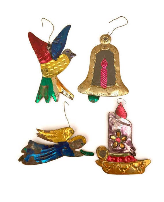 tin ornaments mexican vintage christmas angel candle bird bell tin ornaments mexican vintage christmas angel candle bird bell
