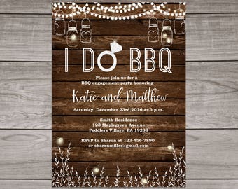 BBQ Engagement Party Invitations - Rustic Engagement invitations - Backyard BBQ Engagement Invitations - Engagement 101