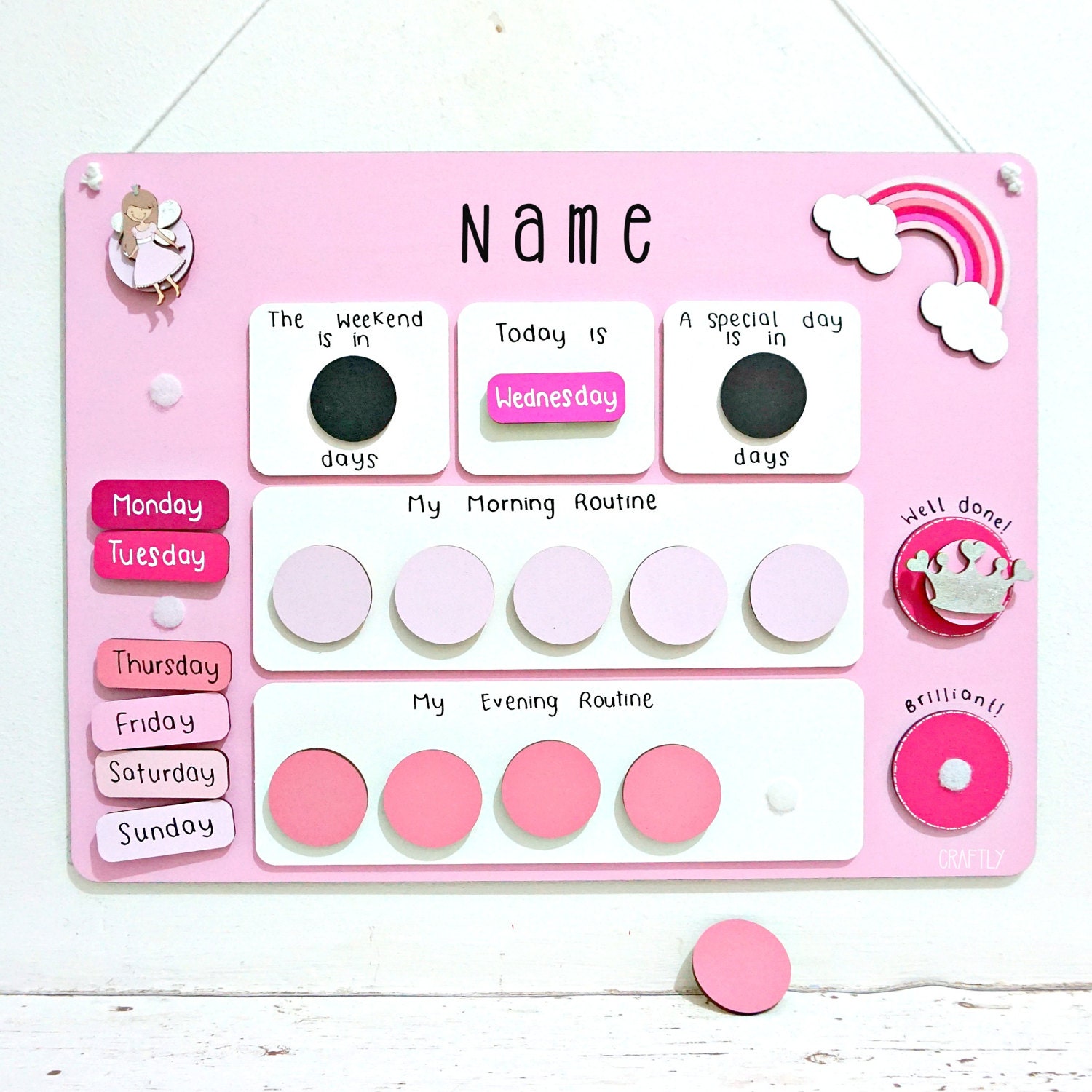 Girls Daily Routine Chart Personalised Morning Routine