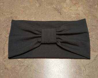 Dark Gray Women Wide Headwrap Jersey Knit Headbands Boho Head Wraps Adult Turban Headband Yoga Workout Headband