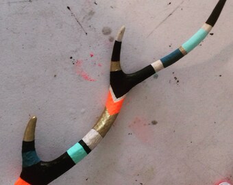 DEER ANTLER for WALLHANGING. handpainted, wall decor