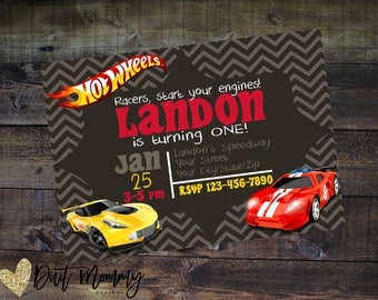 Print or Digital | Hot Wheels Invitation | Birthday Party | Thank You | Customizable