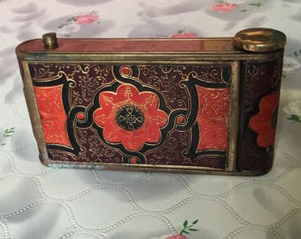 Vintage compact mirror 1930s Kamra compact camera compact leather vintage powder compact lipstick cigarette case 1940s compact combination