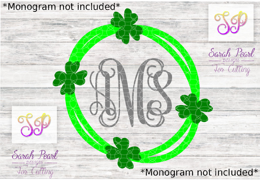 Download Shamrock Monogram Circle Initials Saint St. Patrick's Day ...