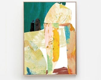 Large Abstract painting, Printable Abstract Art, Instant Download Art, A1 Print, Modern Art Prints, hand painted acrylic print, Teal Art