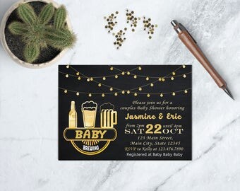 Baby is Brewing Invitation, Coed Baby Shower, Beer Baby Shower Invite, Couples Baby Shower, BBQ, Boy Baby Shower, Girl Baby Shower PRINTABLE