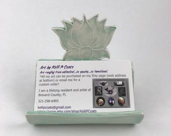 Ceramic Business Card Holder/Lotus/Flower/Jade