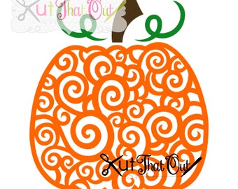 EXCLUSIVE Swirl Scroll Pumpkin SVG and DXF File