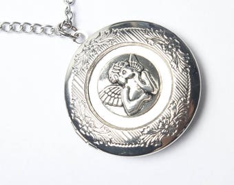 Fairy Locket Necklace,fairy Locket Pendant, Angel Locket Jewelry,star with Angel Locket Necklace