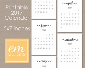 5x7 digital calendar | Etsy