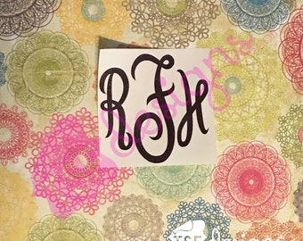 Glitter monogram decal