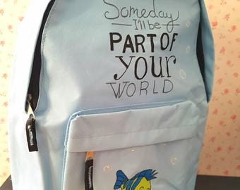 Little mermaid bag. Ariel bag. Part of your world. Flounder backpack. Ladies bag