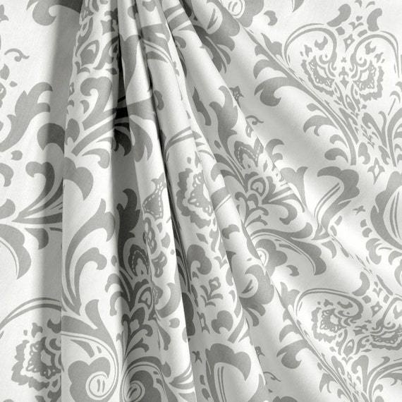 Gray Shower Curtain Damask Storm Grey White 72 x 84 108 Custom