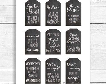 Christmas Gift Tags, Honest Gift Tag, Funny Gift Tags, Sarcastic Gift Tag, Gift Tags, DIGITAL FILE ONLY