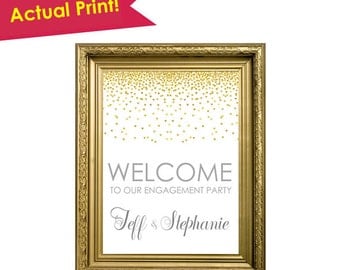 Engagement Party Sign- Engagement Party Decorations- Engagement Party Decor- Engagement Party Banner- Engagement Welcome Sign- Gold