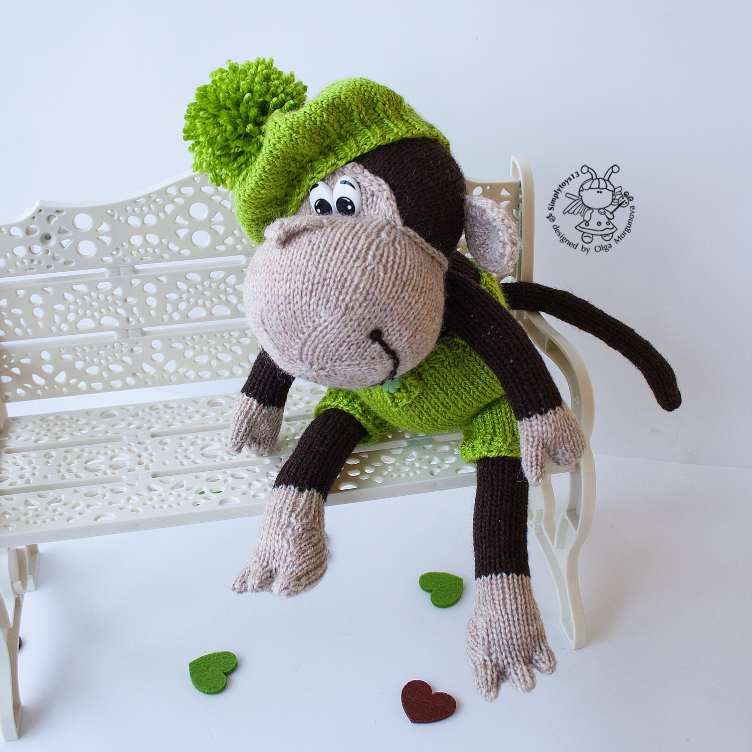 Naughty monkey-knitting pattern knitted round