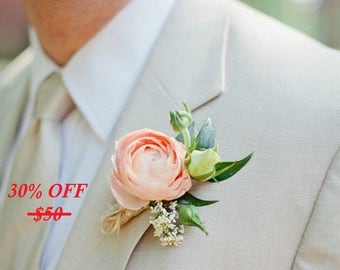 peony flower,bridal accessories,wedding boutonniere