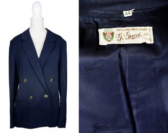 Vintage GUCCI blazer Vintage blazer Designer blazer Vintage Navy Blazer Gucci jacket Vintage Navy Jacket Vintage Designer clothing