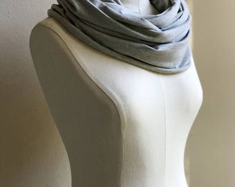 UPF 50 Infinity Scarf / Sun Cover / Sun Protection / UVA & UVB Protection / Lightweight Stretch Infinity Scarf / Ava / Heather Gray Scarf
