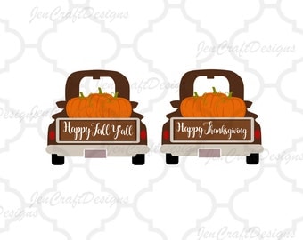 Fall Pumpkins Antique Truck SVG Vintage truck SVG classic truck svg cut File, DXF, pdf, eps, png for Silhouette, Cricut Digital Cut Files