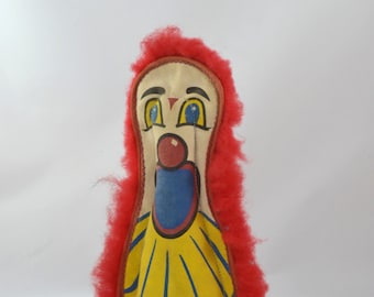 Vintage Carnival Knock Down Punk Doll With Red Hair