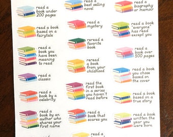 Reading Challenge Planner Stickers - Reading Planner Stickers - Reading Bucket List Planner Stickers - Calendar Stickers - Book Stickers