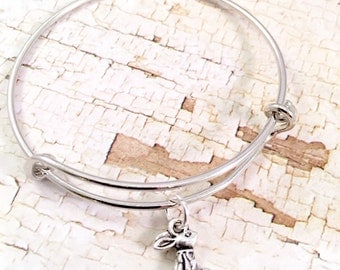 Easter bracelet, Little Girl bracelet, easter bunny charm bracelet, bunny rabbit charm bracelet, little girl jewelry, gift for niece